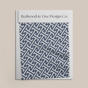 Navy and White // Any Colour Preppy Greek Pattern Fabric