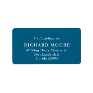 Navy and White Formal Minimal Address Label