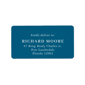 Navy and White Formal Minimal Address Label