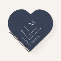 Navy and White Formal Simple Love Wedding