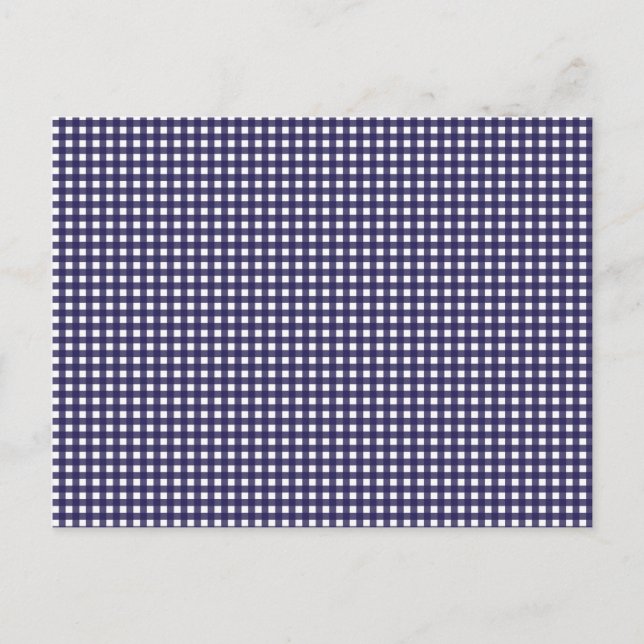 Navy and White Gingham Postcard (Front)