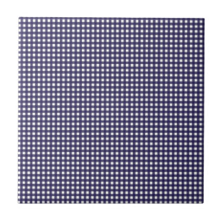 Navy and White Gingham Tile