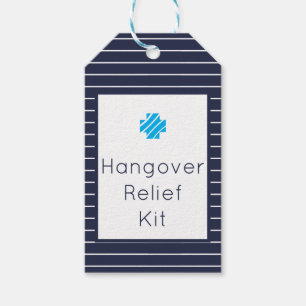 Navy and White Hangover Relief Kit Tags