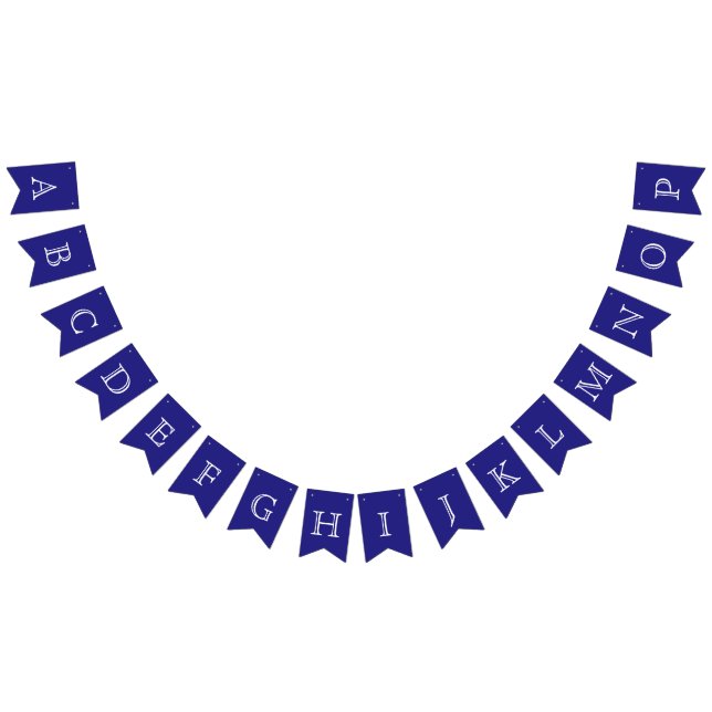 Navy and White OpenFace Letters Custom Bunting (All)