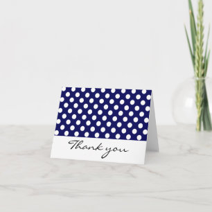 Navy and White Polka Dot Thank You Notes