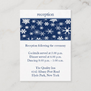 Navy and White Snowflakes Enclosure Card