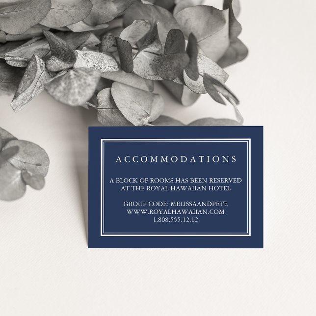 Navy and White Wedding Hotel Accommodation Cards (Creator Uploaded)