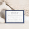 Navy and White Wedding RSVP Card w/ Meal Choice