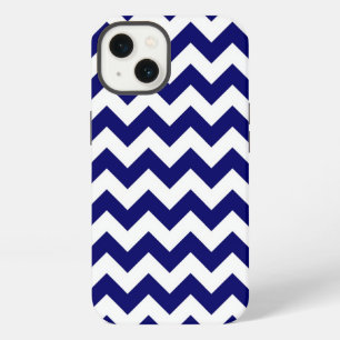 Navy and White Zigzag Pattern iPhone 13 Case