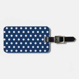 Navy and WhitePolka Dot Luggage Tag