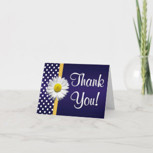 Navy and Yellow daisy Thank you card