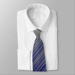 Navy and Yellow Gradient Line Pattern Tie