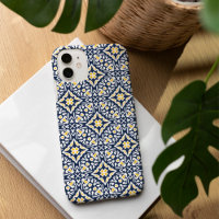 Navy and Yellow Mediterranean Pattern