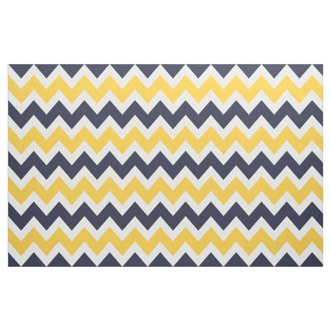 Navy and Yellow Modern Chevron Large Scale Fabric (Yard)