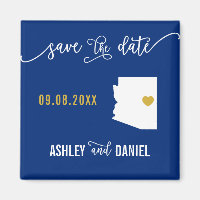 Navy Arizona Wedding Save the Date Map
