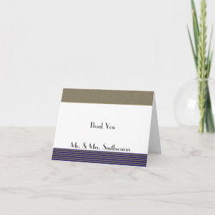 Navy Art Deco Posh Wedding Thank You Card
