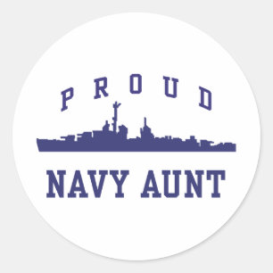 Navy Aunt Classic Round Sticker