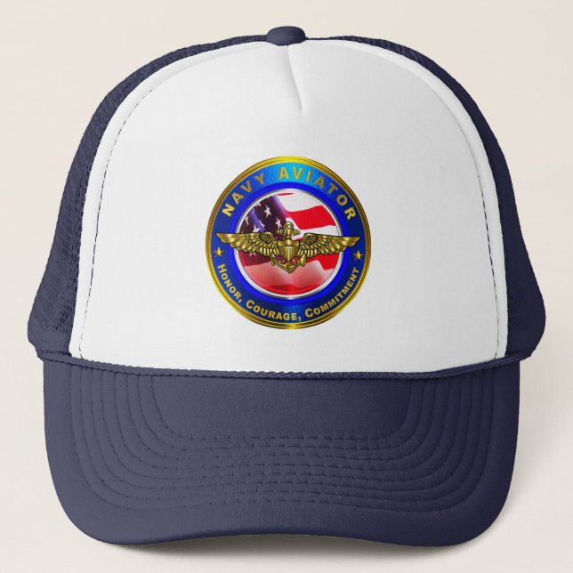 Navy Aviator Trucker Hat (Front)