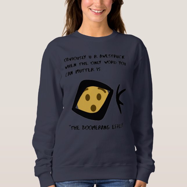 Navy 'Awestruck'  Basic Boomeranged Sweatshirt (Front)