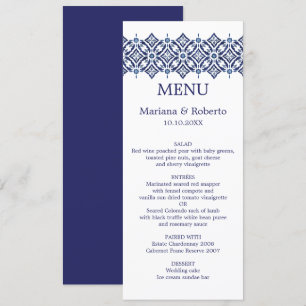 Navy Azulejo Indigo Spanish Border TILE wedding Invitation