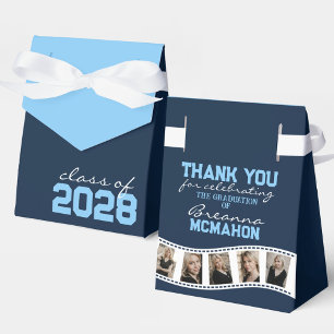 Navy & Baby Blue Photo Collage Filmstrip Favour Box