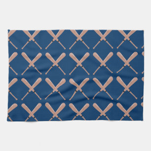 Navy Baseball Bat Tea Towel