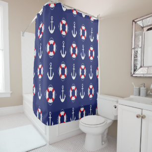 Navy beautiful style for your bathroom shower curtain