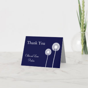 Navy Best Wishes! Wedding Thank You Card