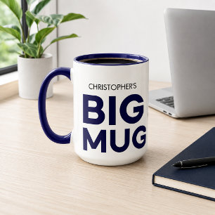 Navy Big Mug   Huge Mug   Custom Name Mug