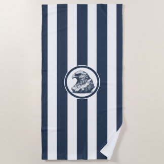 Navy Birdman Artefact Stripe Beach Towel