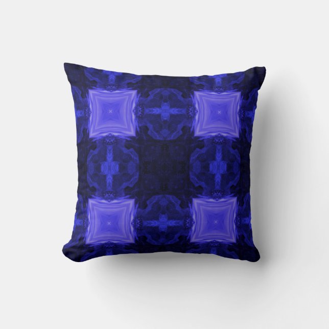 Navy Black Blue Throw Pillow (Front)
