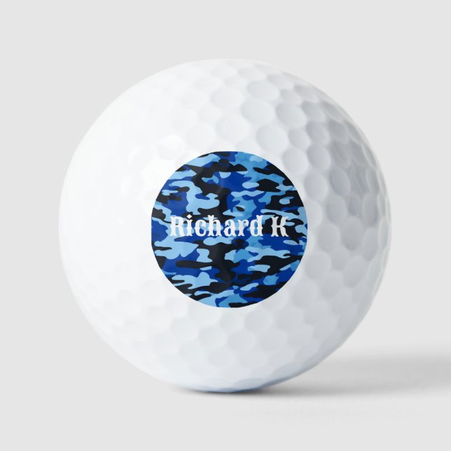 Navy/Black Camo Golf Balls - Custom Logo/Photo (Front)
