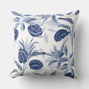 Navy/Black Reversible Floral Pillow