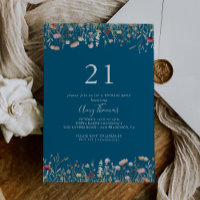 Navy Blissful Boho Wildflower 21st Birthday Party