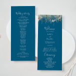 Navy Blissful Boho Wildflower Wedding Program Programme<br><div class="desc">This navy blissful boho wildflower wedding program is perfect for a rustic wedding. The design features pink,  purple,  blush,  yellow,  dusty blue,  red,  burgundy meadow wild flowers assembled in a seamless and delightful floral pattern,  evoking natural beauty.</div>