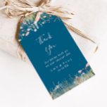 Navy Blissful Boho Wildflower Wedding Thank You Gift Tags<br><div class="desc">These navy blissful boho wildflower wedding thank you favour tags are perfect for a rustic wedding reception. The design features pink, purple, blush, yellow, dusty blue, red, burgundy meadow wild flowers assembled in a seamless and delightful floral pattern, evoking natural beauty. Personalise these tags with a short message, your names,...</div>