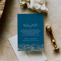 Navy Blissful Boho Wildflower Wedding Wishing Well