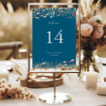 Navy Blissful Colourful Boho Wildflower Wedding Table Number<br><div class="desc">This navy blissful colourful boho wildflower wedding table number is perfect for a rustic wedding. The design features pink, purple, blush, yellow, dusty blue, red, burgundy meadow wild flowers assembled in a seamless and delightful floral pattern, evoking natural beauty. This is a double sided table number. Add each table number...</div>