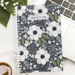 Navy Blooms Floral Personalised  Planner<br><div class="desc">Organise your life with this beautiful navy blooms floral personalised planner. Perfect for women who appreciate elegant and vibrant designs, this planner combines functionality with a touch of nature. The chic floral pattern and sophisticated navy background make your daily planning a stylish affair. Personalise it with your name for a...</div>