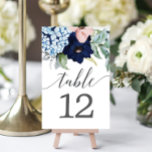 Navy Blooms Table Cards Wedding Table Numbers<br><div class="desc">Help your guests easily find their tables with these lovely table numbers. Easily change the number and add to your cart.
Print as many numbers as you need!</div>
