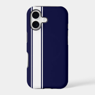 Navy Blu & White Team Jersey Stripe iPhone 5s Case