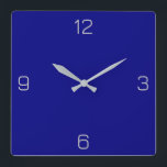 Navy Blue 000080 Colour - Add a Name Option Square Wall Clock<br><div class="desc">A full scale PNG image based on the HEX code (six-digit hex triplet) shown. Use this code to mix, match and customise any other item to go with this, or to add to other collections. Hex codes may be used to customise most text and background colours on Zazzle products. You...</div>