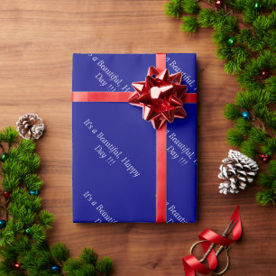 Navy Blue 000080 - Custom Message or Blank Wrapping Paper
