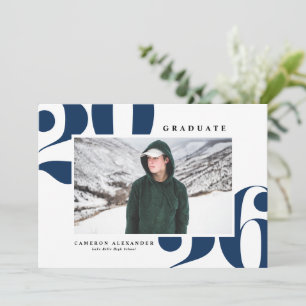 Navy Blue 2026 Bold Typography Photo Graduation Announcement