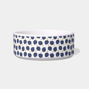 Navy Blue Abstract Flying Bomb Fruit Pattern Bowl