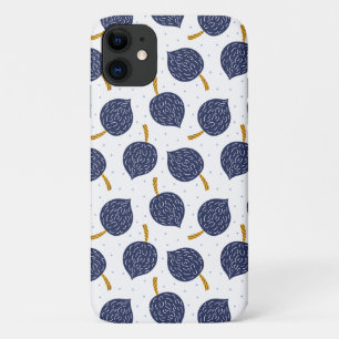 Navy Blue Abstract Flying Bomb Fruit Pattern Case-Mate iPhone Case