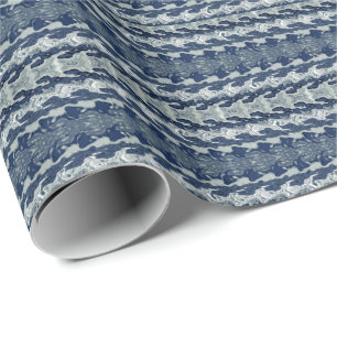 Navy Blue Abstract Pattern Wrapping Paper