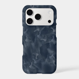 Navy Blue Abstract Watercolor Stain Elegant Chic