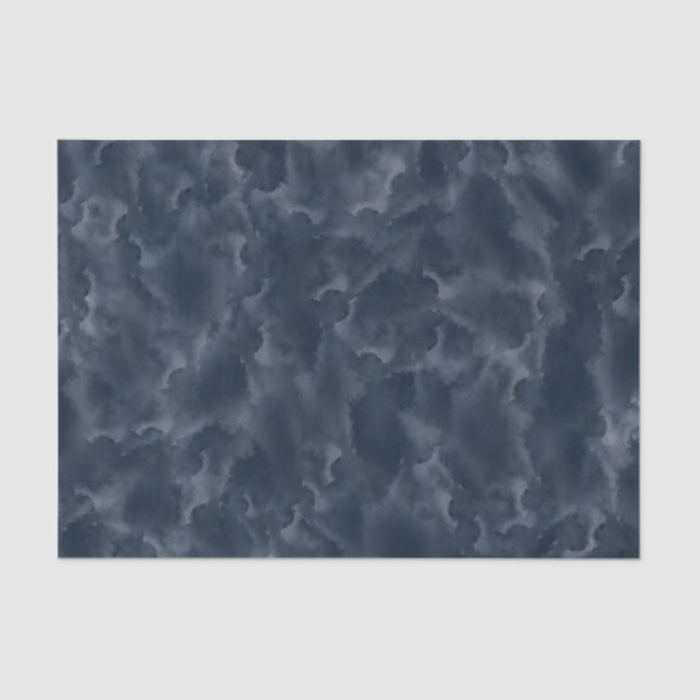 Navy Blue Abstract Watercolor Stain Elegant Chic Tissue Paper (Front)