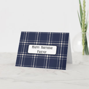 Navy Blue Across the Miles Friend Happy Birthday Card